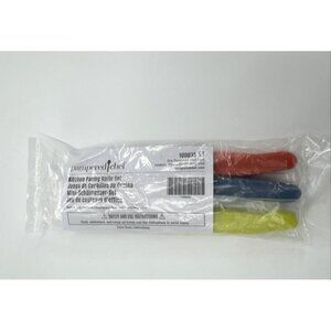 NEW Pampered Chef Kitchen Paring Knife Set of 3 Blue Orange Yellow 100035
